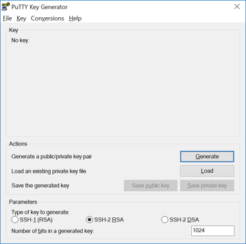 generator PuTTY dla klucz SSH